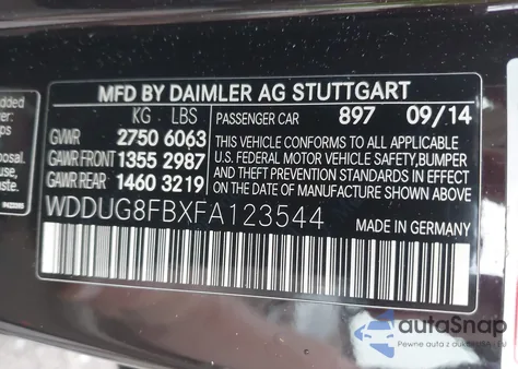 2015 Mercedes-Benz S 550 4Matic из США, поврежденный, VIN WDDUG8FBXFA123544